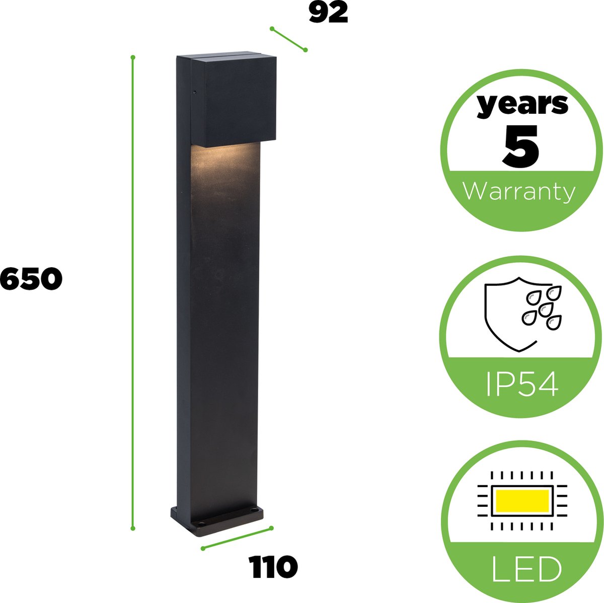Lutec Gemini XF - LED tuinpaal padverlichting - Sokkellamp
