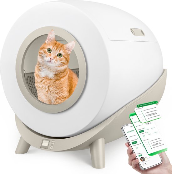 Zelfreinigende kattenbak, 68 l, automatische kattenbak, groot, XXL, lage ingang, met app-bediening, elektrische kattenbak voor 2 katten, zelfreinigende kattenbak Zelfreinigende kattenbak, 68 l, automatische kattenbak, groot, XXL, lage ingang, met app-bediening, elektrische kattenbak voor 2 katten, zelfreinigende kattenbak