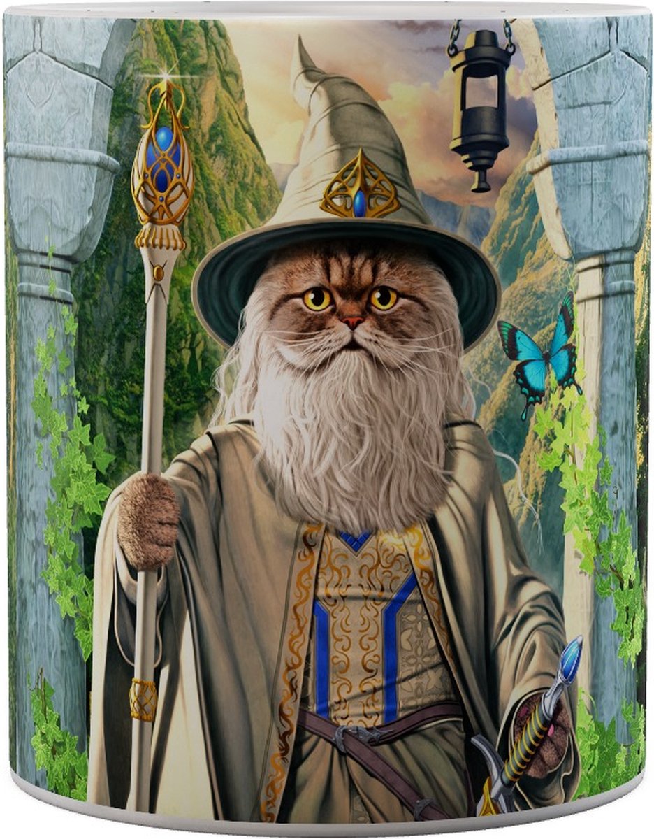 Lord of the Rings parody Catdalf The White - Mok 440ml 440