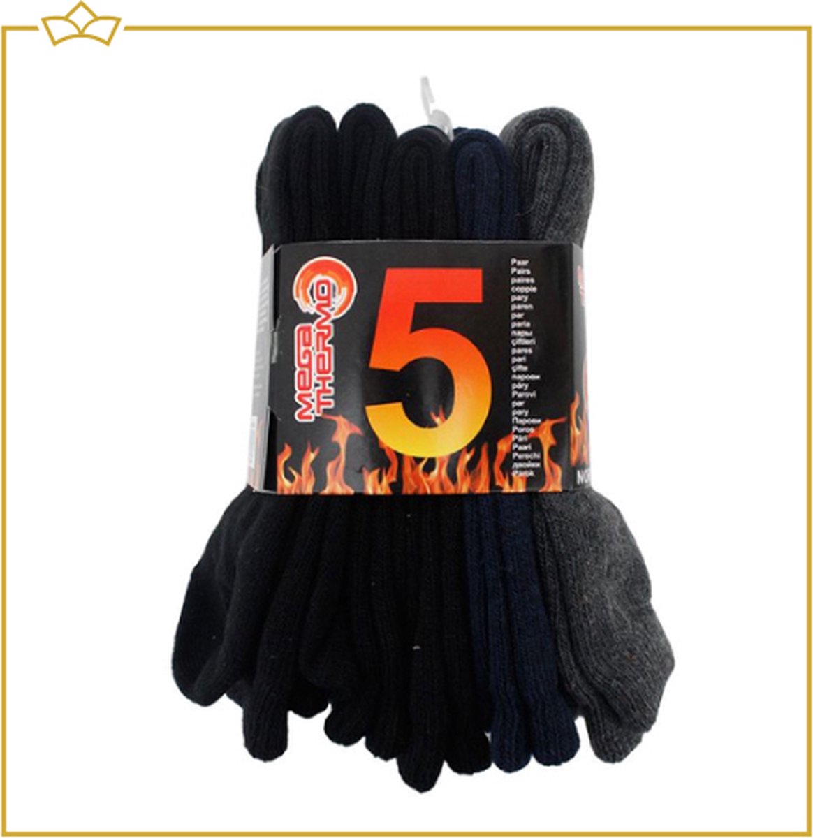 ATTREZZO® Thermosokken - 5-pack - Maat 35-38 - Thermo Sokken