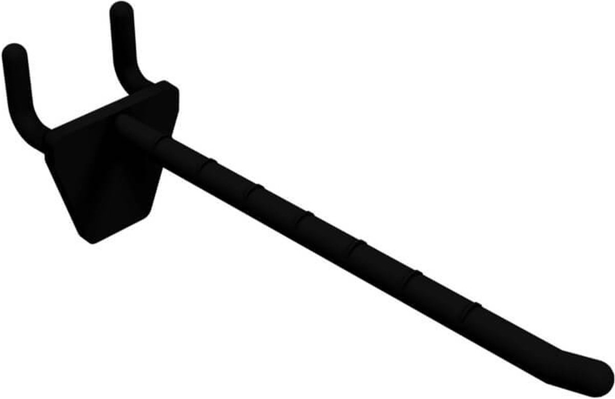 Perfowand Blisterhaak - 10 cm - Enkel - Zwart - Kunststof Gaatjeswand Displayhaak