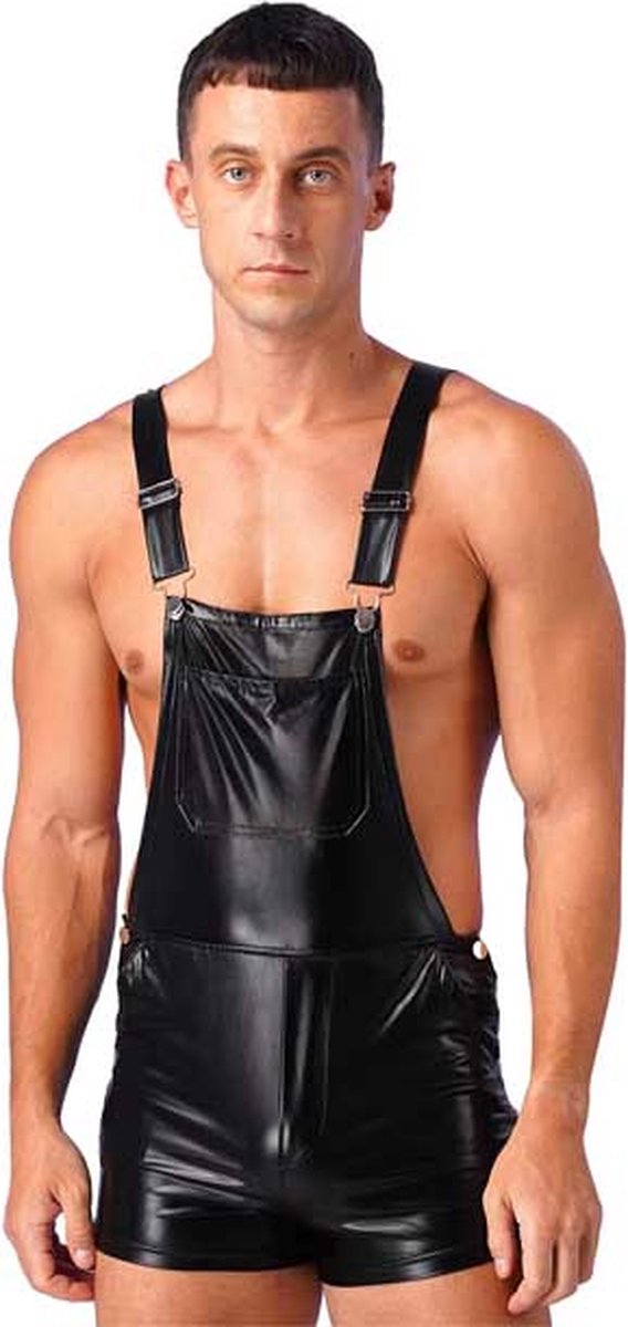 Goedkoopste Erotische jarretel overall heren - Jumpsuit - Festival - BDSM - PU Leder