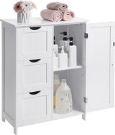 MIRA Home Badkamerkast - Ladekast met 3 Lades - Wit - Hout - 60x30x81