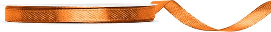 Satijn lint 6mm breed warm oranje, rol 25 meter - hobbylint - sierlint - cadeaulint - satin ribbon