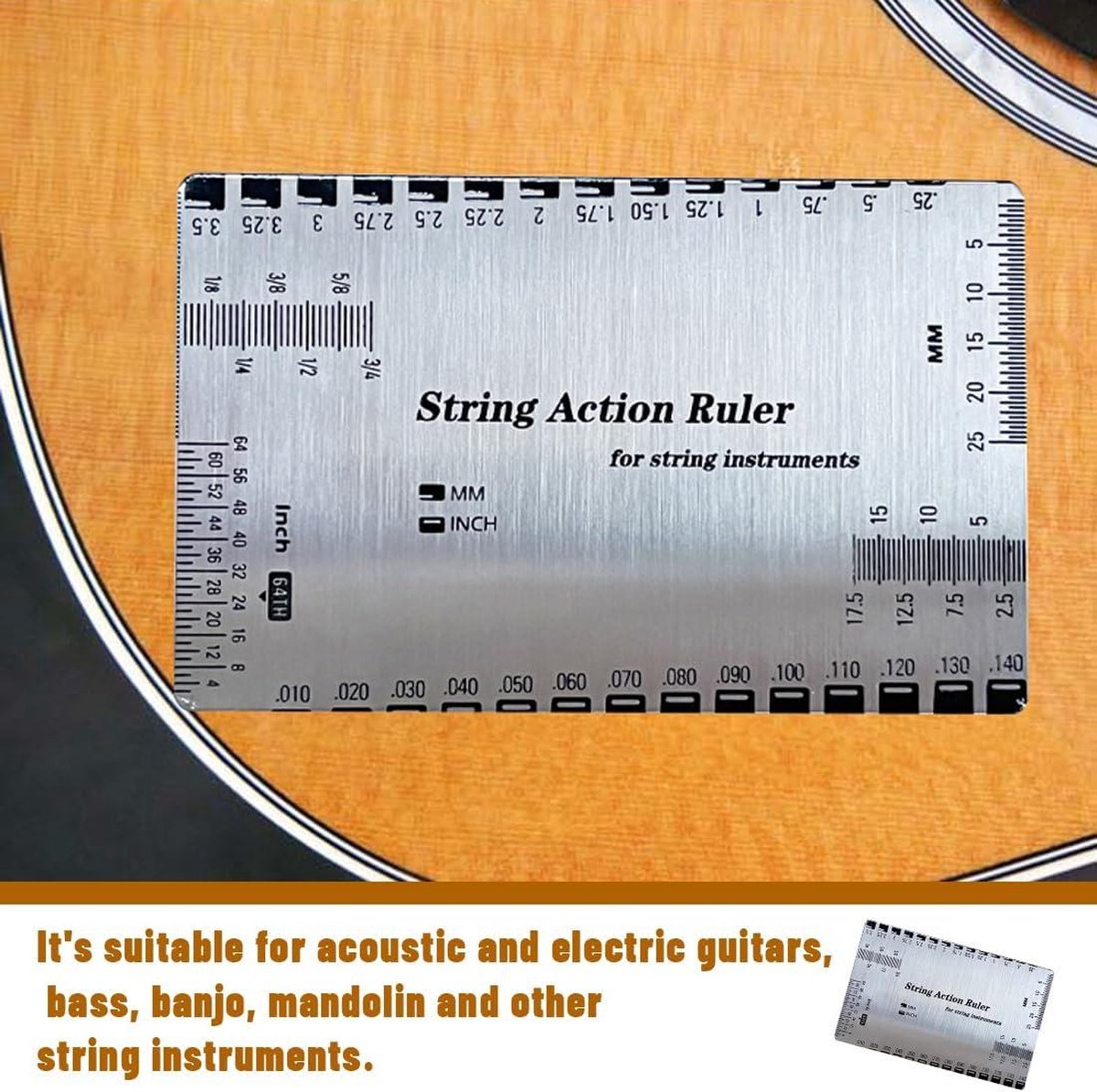 Gitaar Snaar Action Gauge Liniaal. Roestvrij Staal/Duurzaam/Gebruikt Voor Akoestische/Elektrische Gitaar/Basmeting. Akkoordhoogte/Spatiëring 18 Gitaar Snaar Action Gauge Liniaal. Roestvrij Staal/Duurzaam/Gebruikt Voor Akoestische/Elektrische Gitaar/Basmeting. Akkoordhoogte/Spatiëring 18