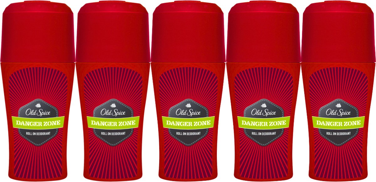 Goedkoopste Old Spice Danger Zone Roll on Deodorant - 5 x 50ml - Deodorant Man - Deodorants - Deodorant Roller - Deodorant Stick - Deodorants - Deodorant Man Voordeelverpakking