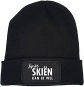 Muts - Beanie - Zwart - Apres skiën kan ik wel | Warme wintermuts - Wintersport - Winter