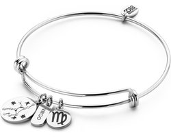 CO88 Collection Zodiac 8CB-90275 Stalen Armband met Hangers - Sterrenbeeld Maagd - One-size - Zilverkleurig