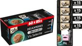 Bol.com Sheba Delicatesse Maaltijdzakjes - Kattenvoer -Vis Selectie in gelei - 60x85 g aanbieding