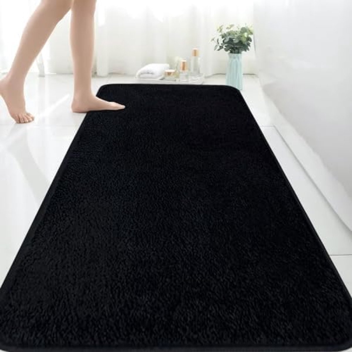 Extra grote badmatten voor badkamer 150 x 60 cm, microvezel badmat, absorberend badkamertapijt, antislip, anti-schimmel machinewasbaar tapijten voor slaapkamer, badkamer, lange badkamermat