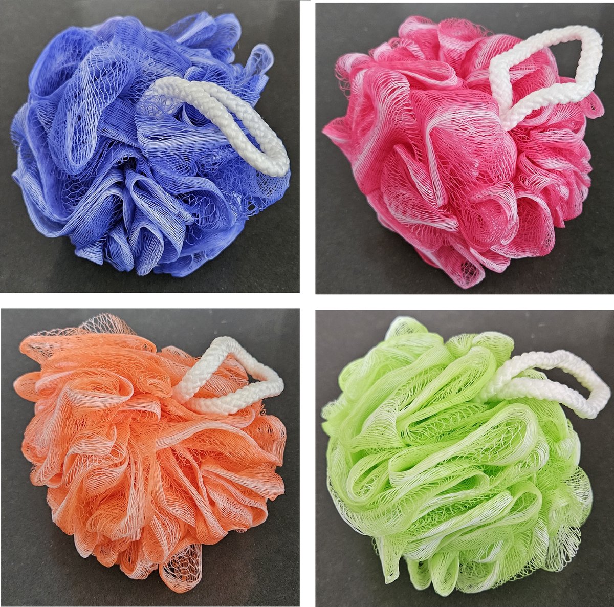 SUNMOOL - Douche spons - Bad spons - Massage spons - Scrubbing spons - Douchespons - Set van 4 Stuks