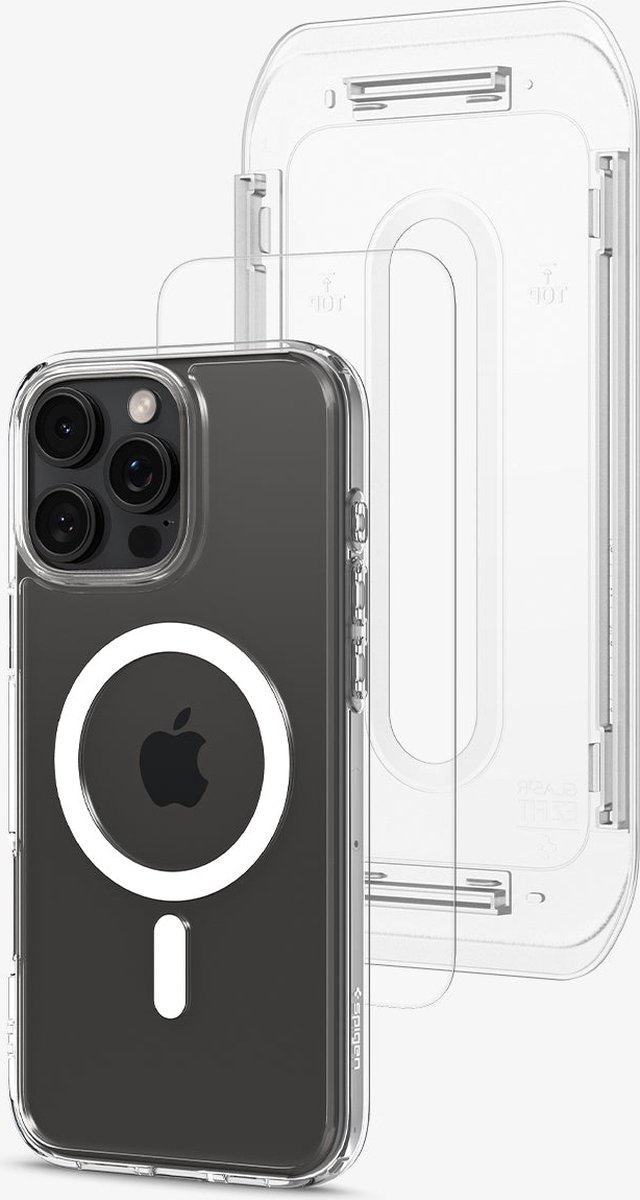 Spigen Ultra Hybrid Magsafe, Wit + Glass Tr Ez Fit Pack - Iphone 16 Pro Max