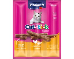 Vitakraft Cat-stick Mini Gevogelte - Lever 3 stuks