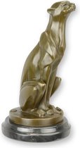 Statue Cheetah , Sculpture en bronze sur socle en marbre, Sculpture décoration animaux