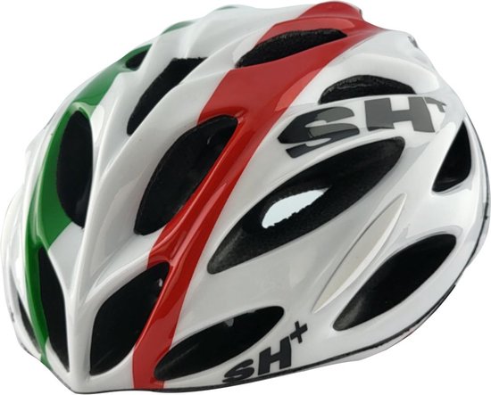 Casque de vélo SH+ - SHOT NX - Mixte - Léger 230 grammes - 28 Trous d'aération - Fabriqué en Italie - Pour un tour de tête de 55 à 60 CM - Drapeau italien Wit