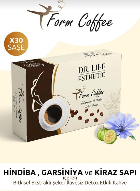 Dr Life Esthetic - Coffee Detox Form | 150 grammes | Formulaire et détox kahvesi | Traitement de 1 mois | Avec L-Carnitine et Fleur de Chicorée | Hindiba Kahvesi | 30 sachets / 30 sachets