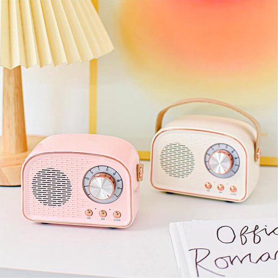 Retro-Bluetooth-Speaker-Draagbare-Radio-FM-Vintage-Luidspreker-Oplaadbaar-8-Uur-Speeltijd-Hout-Look van Merkloos — afbeelding 4