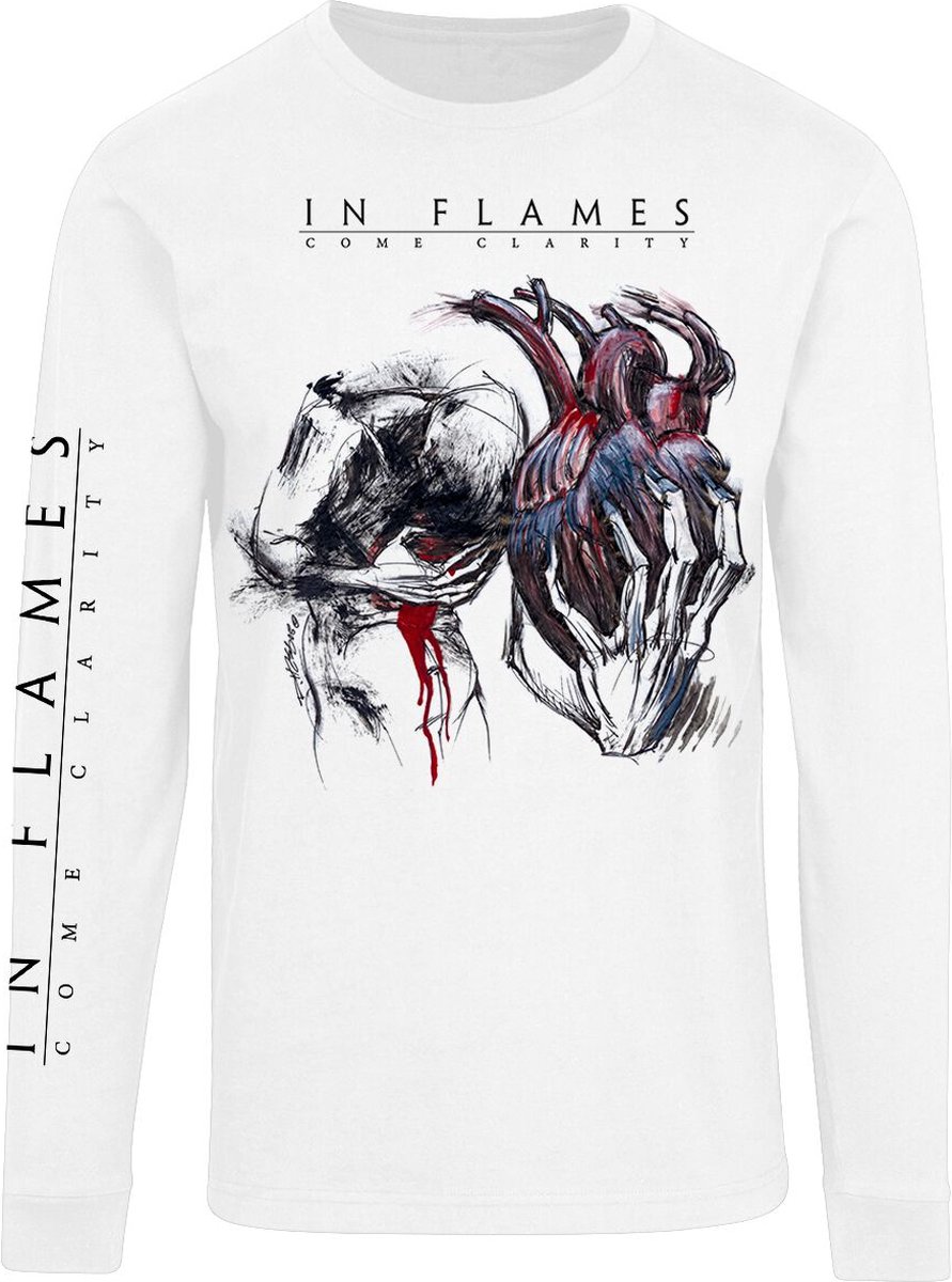 In Flames Come Clarity Lyrcis Heren Shirt met lange mouwen - wit - S
