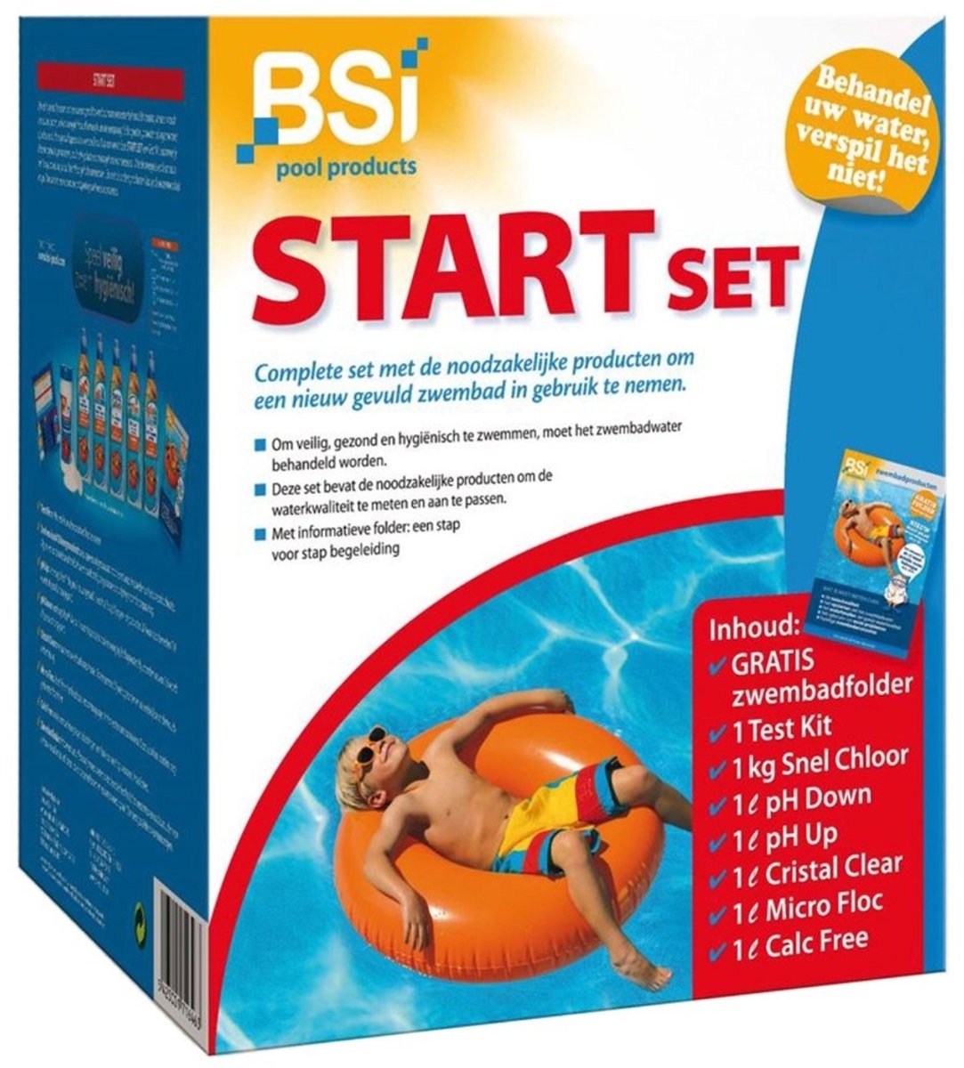 BSI - Start Set Deluxe - Zwembad - Spa - Uitgebreidde Deluxe Set die alle producten bevat om het water van een nieuw gevuld zwembad in gebruik te nemen