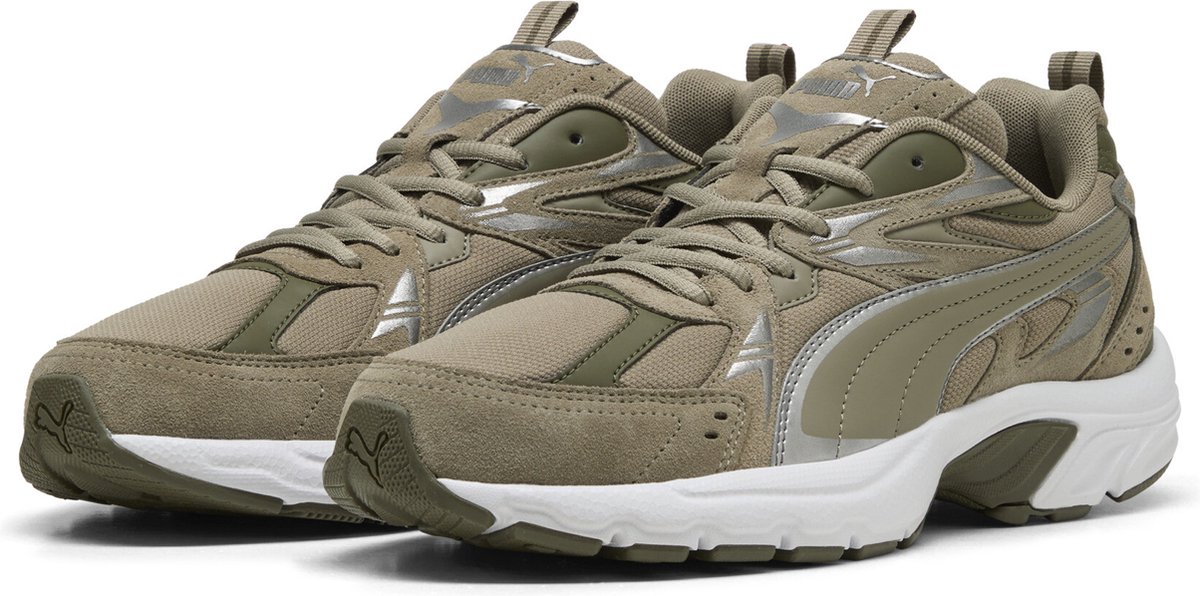 PUMA Milenio Tech Suede Unisex Sneakers Velvet Moss-Puma Aged Zilver