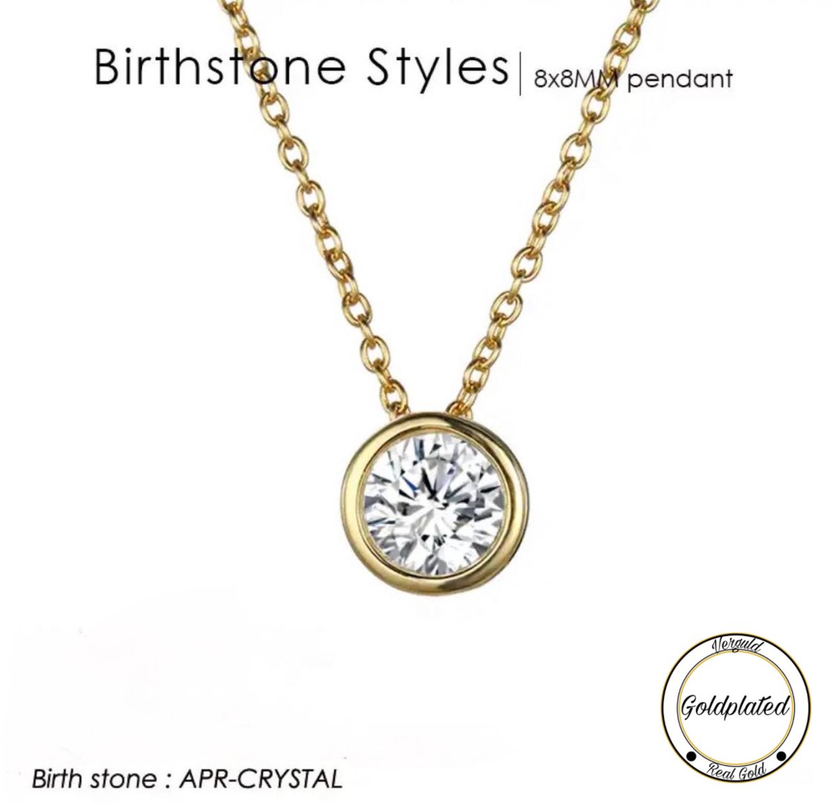 Soraro Birthstone Ketting | April | Goudkleurig | Ketting voor Haar | Cadeau Voor Haar | Cadeau Voor Vriendin | Verjaardag Cadeau | Moederdag Cadeau | Cadeau Ideeën