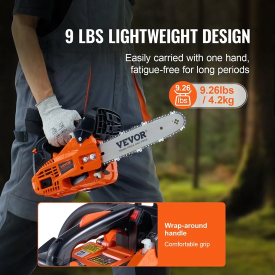 Kettingzaag - Ketingzaag benzine - heggenschaar - Zaagblad 12inch - 25.4cc van TimberPro — afbeelding 3