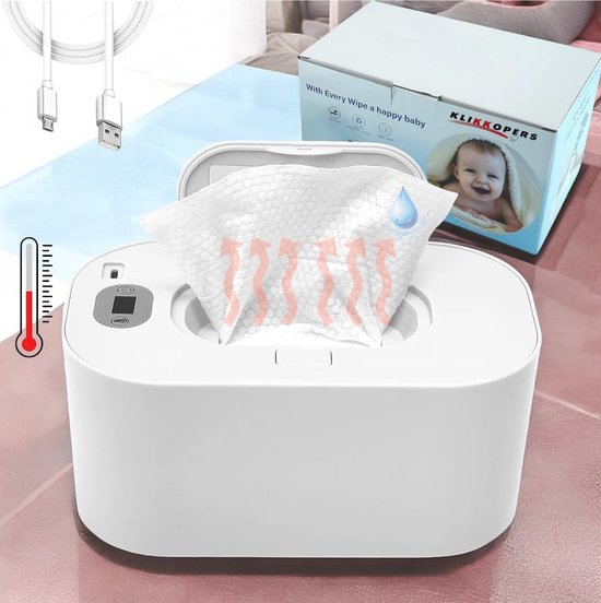 Klikkopers® - Billendoekjes Verwarmer - Vochtige Doekjes Verwarmer - Billendoekjesdoos - Billendoekjes Box - Billendoekjes Houder - Wipes Box