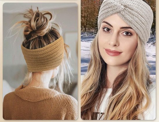 Extra brede hoofdband voor dames, warme gebreide haarband Extra brede hoofdband voor dames, warme gebreide haarband