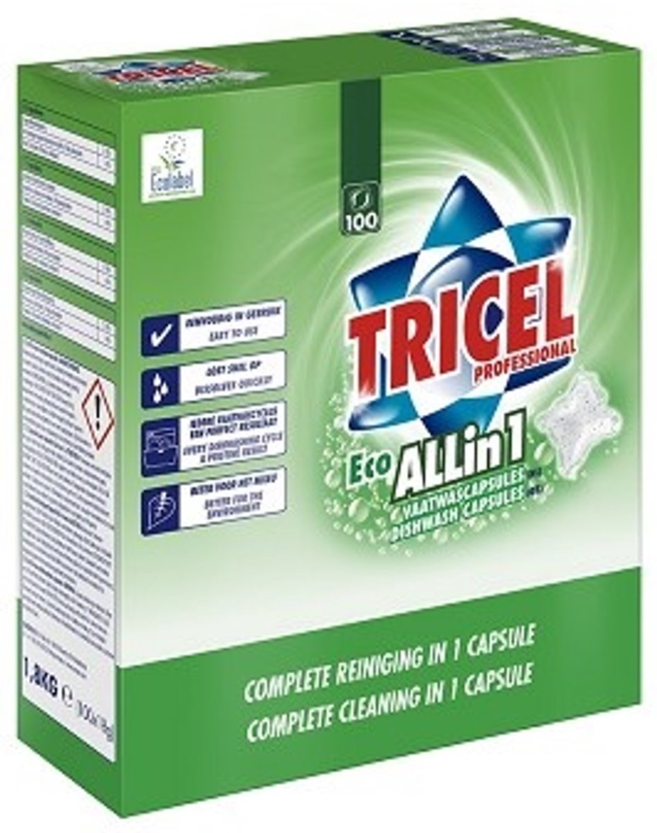 Tricel Producten/ vaatwascapsules all in 1 100x18gr