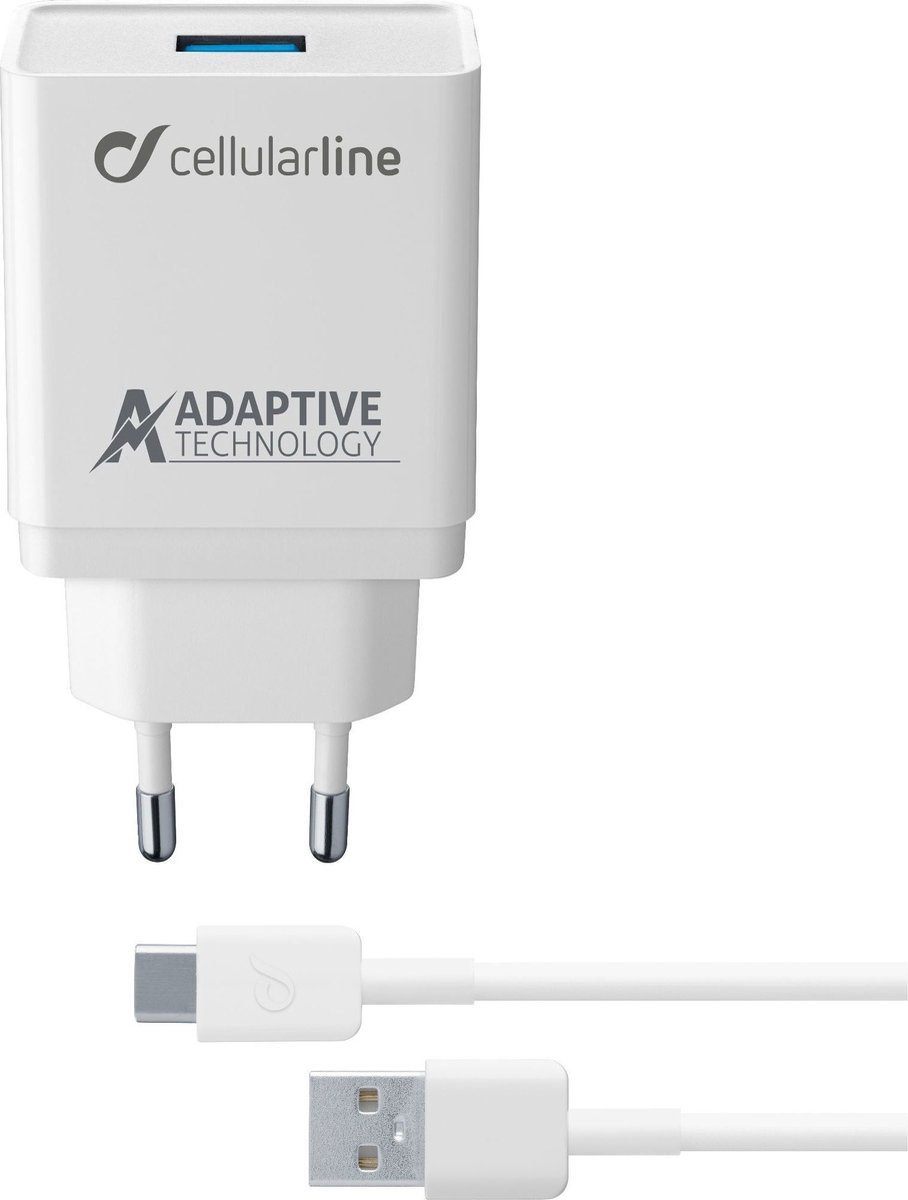 Cellularline 8018080303906 Smartphone, Universeel Wit AC Snel opladen Binnen