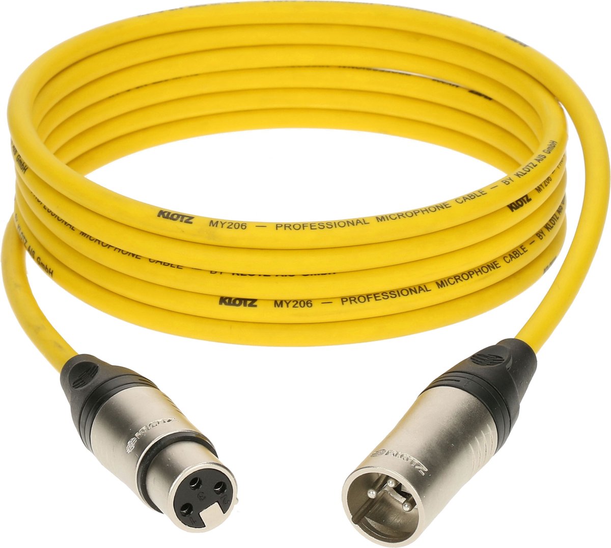 Klotz M1 K GE microfoonkabel 3p XLR F/M geel 15 meter