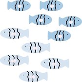 Fishie fishies - Visjes muurstickers set blauw 10st - 5x2cm