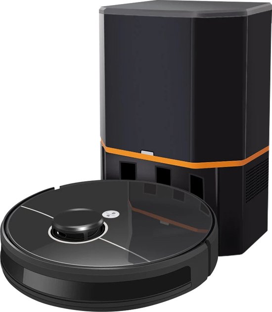 Robotstofzuiger - Stofzuiger - Automatisch leegmakend dock - 6500PA - Multi-Floor Mapping - HEPA - 3200mA - 32W - 14,8V - Zwart