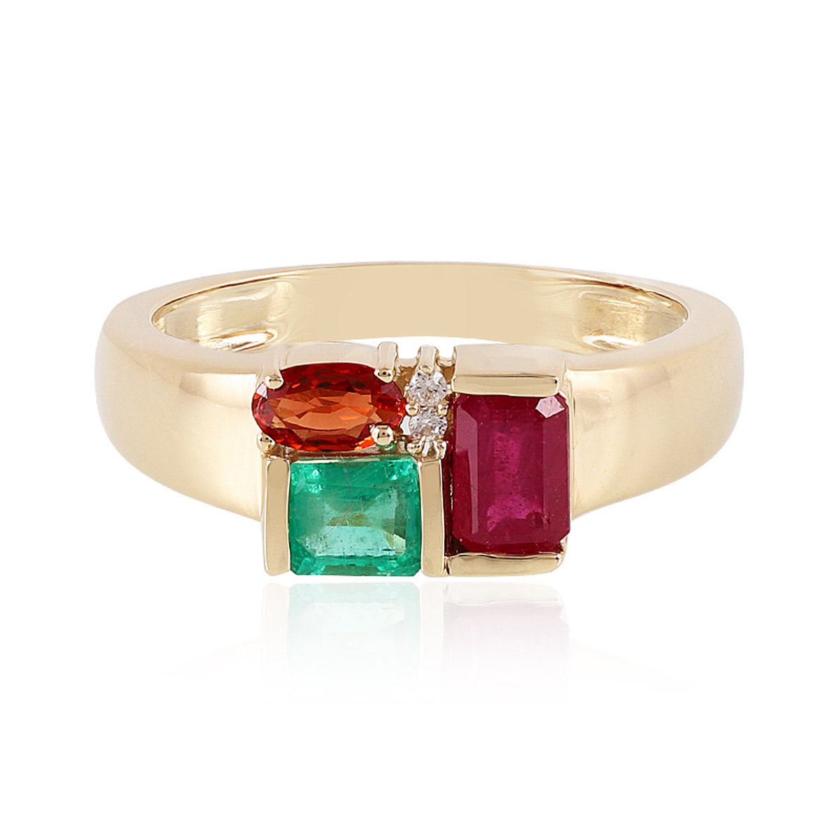 Cavill Berlin - Gouden Ring - 9K Geel Goud - Bemainty Robijn - Tijdloze Elegantie en Luxe Sieraad op Prijzenvolger.com