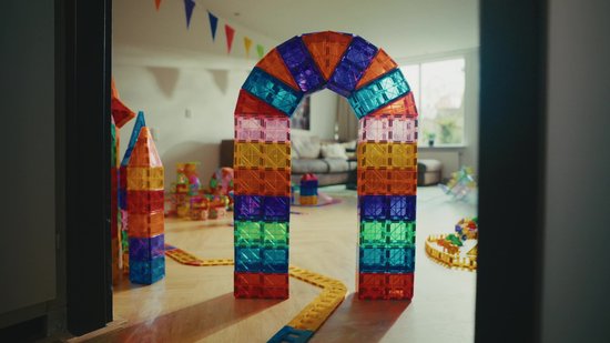 Tuiles magnétiques - Jouets magnétiques - 120 pièces - speelgoed de construction - Tuiles magnétiques - speelgoed Montessori - Magnetic toys - Blocs de construction magnétiques - Jouets Enfants - Magna minds