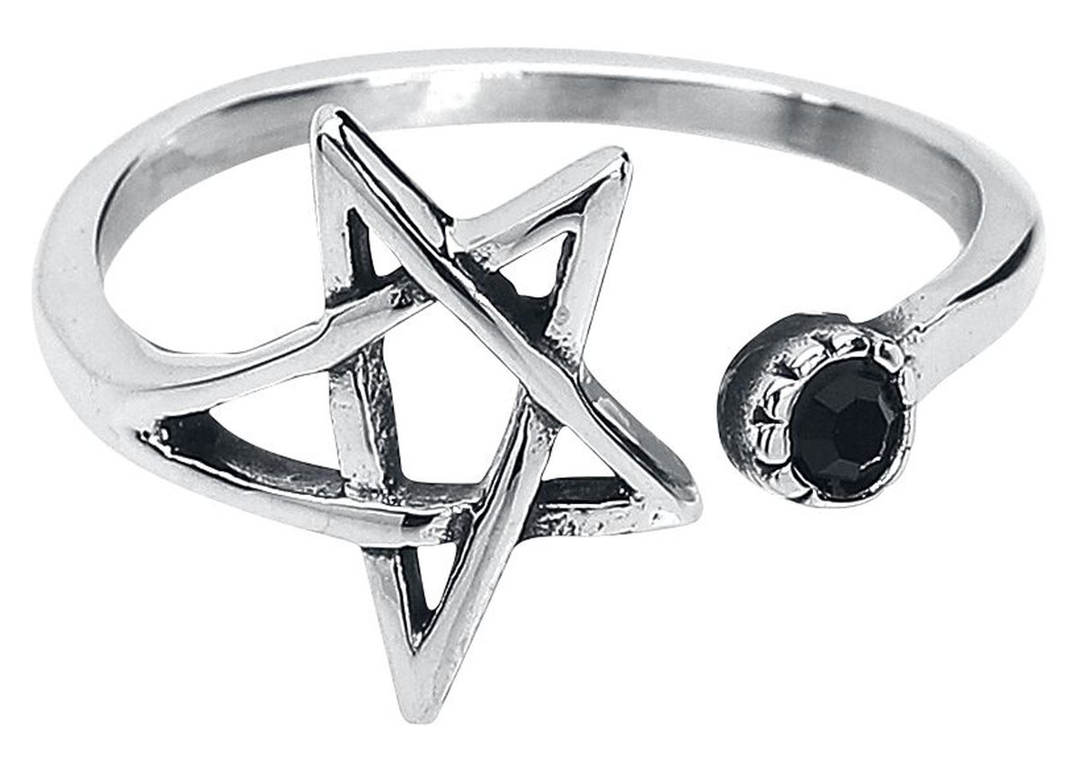 etNox Pentagramm Dames Ring - zilverkleurig - S