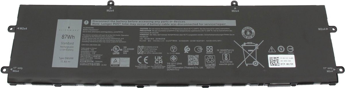 Dell NR6MH Batterij - 87Wh