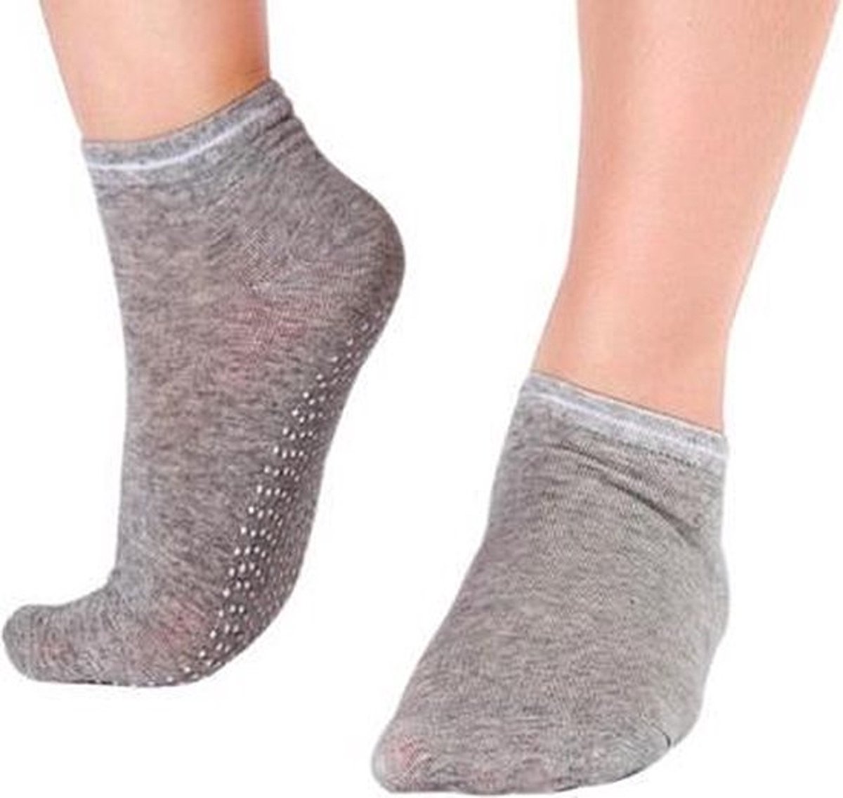 Knaak Anti Slip Sokken - Pilates - Piloxing - Enkelsokken - Grijs - 1 paar - Maat: 36-41