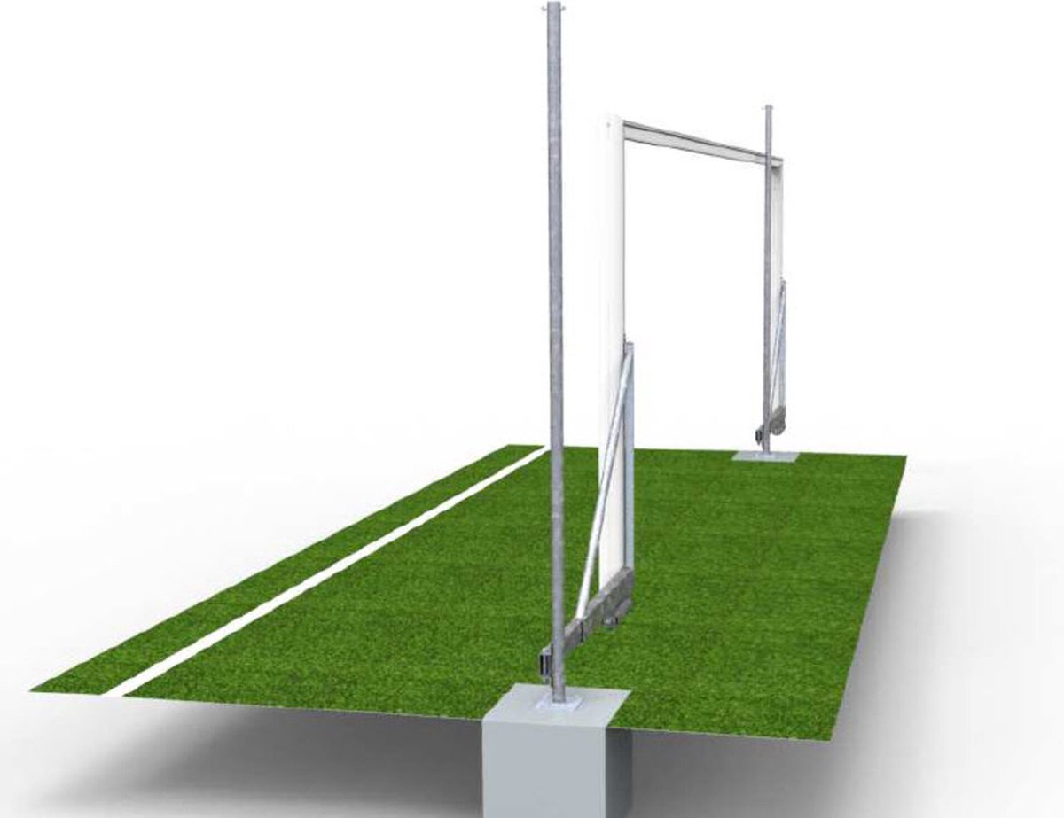 Paar aluminium opvouwbare 8-a-side voetbaldoelen met afdichtingen