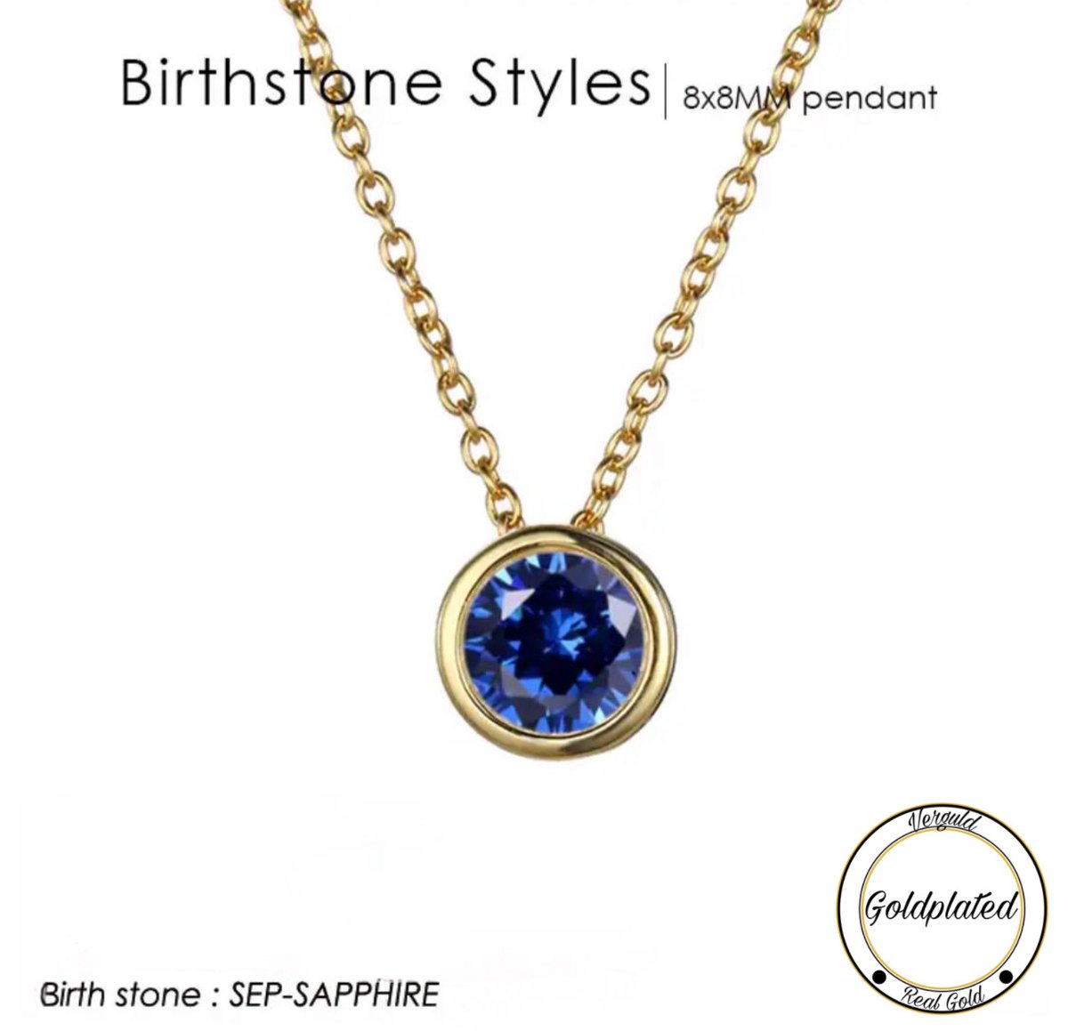 Soraro Birthstone Ketting | September | Goudkleurig | Ketting voor Haar | Cadeau Voor Haar | Cadeau Voor Vriendin | Verjaardag Cadeau | Moederdag Cadeau | Cadeau Ideeën