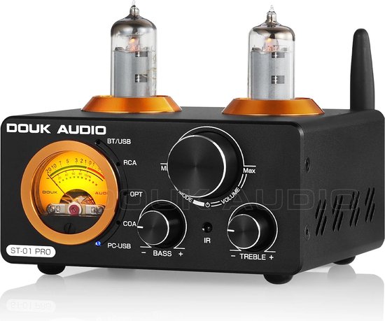 Nobsound - Buizenversterker - Voorversterker - 100W + 100W - DAC & Stereo - Bluetooth 5.0 - Inclusief VU Meter - Met Afstandsbediening