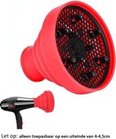 Diffuser fohn opzetstuk universal – Universeel Siliconen voor krullen - Voor föhn mond van 4-4,5cm - Opvouwbare Universele opzet stuk - Kleur Rood