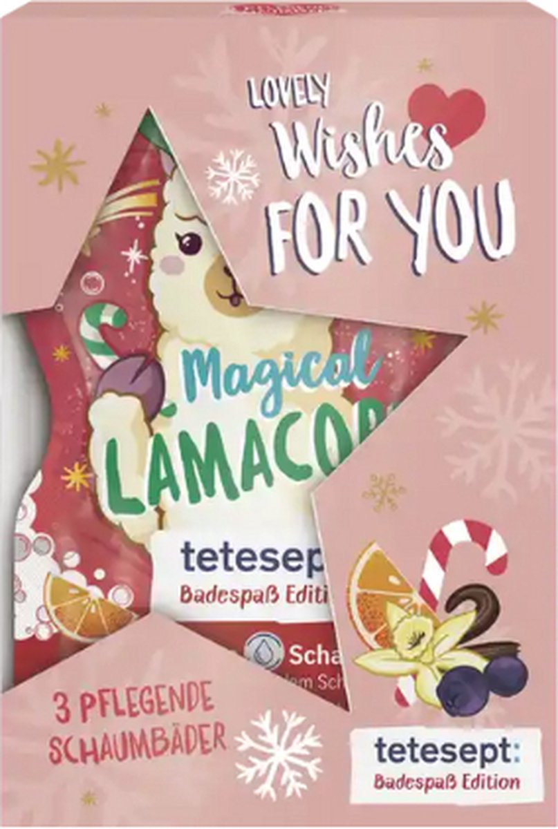 Goedkoopste Kerst Geschenkset Badschuimpjes - Tetesept Lovely Wishes For You! Geschenkset - 3x 40ml | Kerst Cadeauset - Kerst Giftset - Kerstgeur Badschuim set van 3