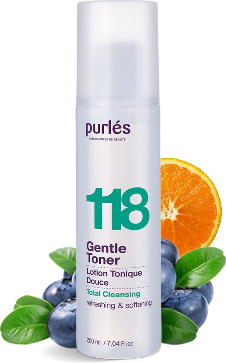 Purlés 118 Gentle Tonic - Geschikt Voor Alle Huidtypen-Make-Up Verwijdering Perfectioneert-Niet Alcoholisch, Vrij Van Parabenen, Siliconen Vrij