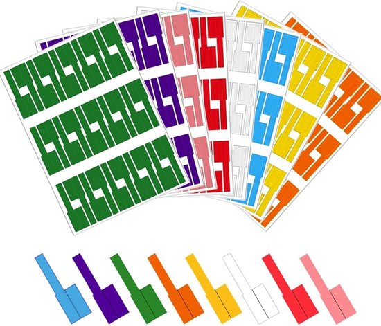 240 stuks kabellabels, zelfklevende kabellabelstickers, waterdicht, scheurvast, gemakkelijk te identificeren snoer-/draadlabels, handgeschreven kabelidentificatielabels, voor identificatie van draadkabels (8 kleuren)