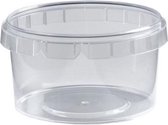 25 x Récipients en plastique ronds ø95mm 280 ml | Transparent avec couvercle