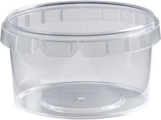 25 x Récipients en plastique ronds ø95mm 280 ml | Transparent avec couvercle