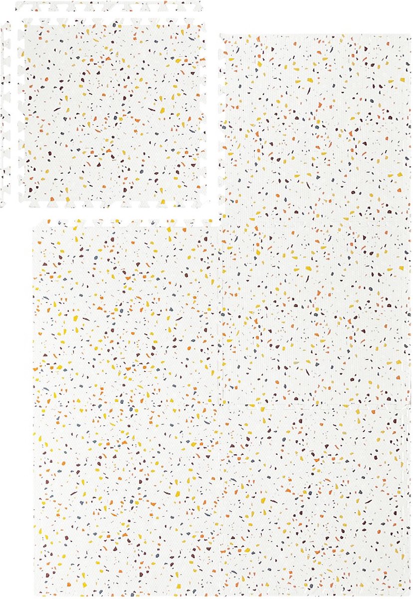 NilaFee™ - Speelkleed - Speelmat - Puzzelmat - Baby - Foam - 120 x 180 cm - Uitbreidbaar - Yoga mat - Fitnessmat - Vloerbeschermer - Orange Terrazzo — afbeelding 12