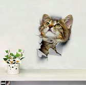 Muursticker - 6 stuks - 3D - kat - Herbruikbaar/herplaatsbaar - Kinderkamer - Jongens - meisjes - Huis inrichting - Kleurrijke Muur Sticker - voor woonkamer babykamers slaapkamer toilet decoratie - 16.5*25 cm