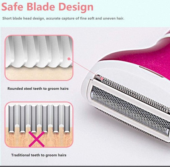 Electric Women's Shaver Hair Remover Set - Painless Epilator - USB ...